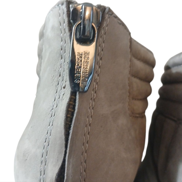 Sigerson Morrison Gray Peep Toe Ankle Booties with Stiletto Heel Size 6.5 - Picture 9 of 14